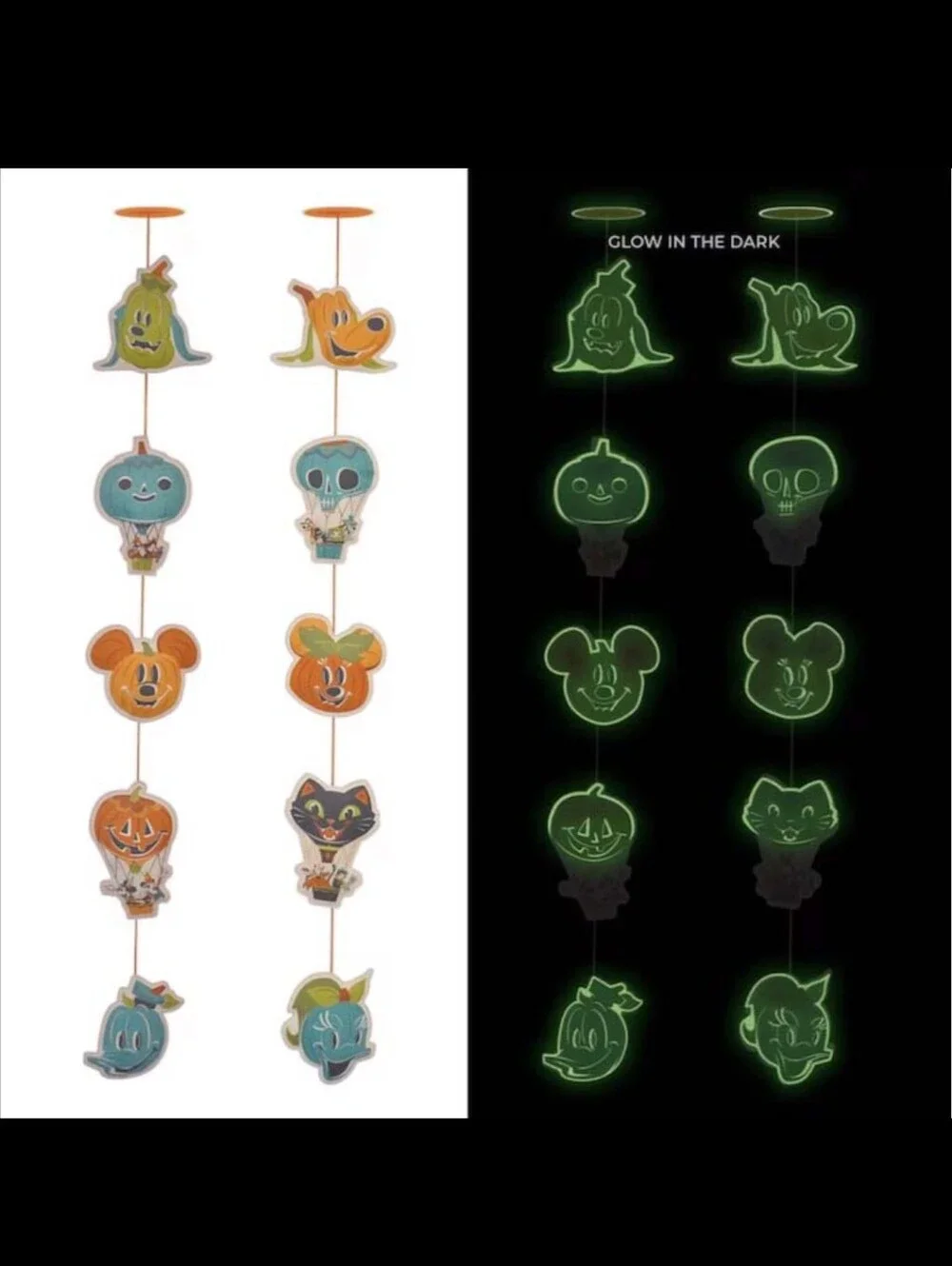 EUC DCL Mickey's Glowing Pumpkin Patch Decorations And Drawstring Bag